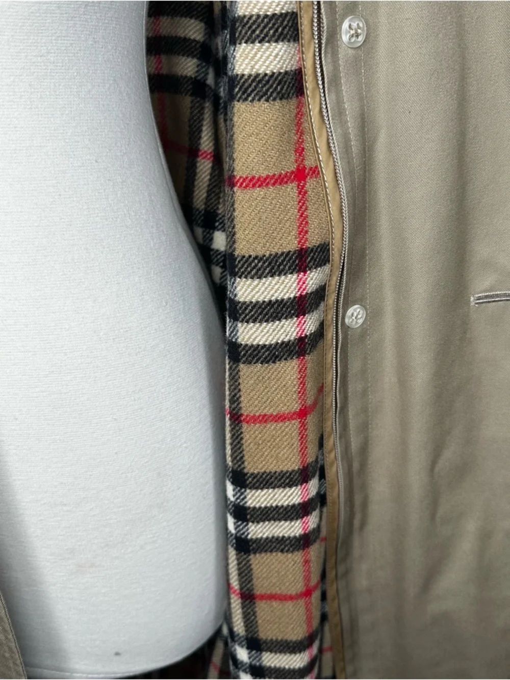 Vintage Burberrys Trench Coat Size 4 XLong Wool Liner Beige Classic Nova Check - Picture 8 of 16